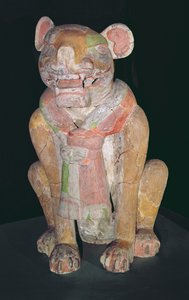 Urna que representa un jaguar, Monte Albán, Oaxaca, Periodo II